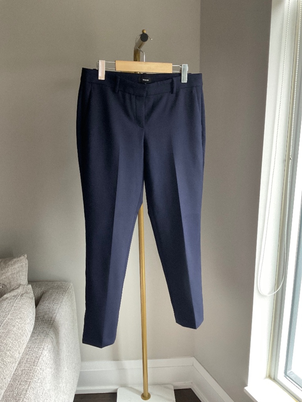 Theory Navy Wool Trousers
